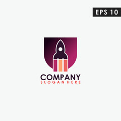 Rocket Modern Logo Design Vector Template Isolated In Shape Colour
