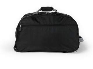 Naklejka premium Travel bag in black color. Isolated white background. Baggage