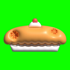 3D Cake Assets Design with Greenscreen Background
