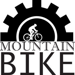 mountain bike vector logo with inscription, bicycle gear,
vector, illustration