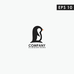 Penguin Logo Design. Penguin Logo Template. Modern Design. Flat Logo. Vector Illustration