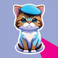 best cat sticker , smart cat sticker, sticker cat design.