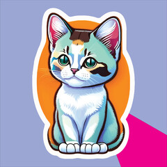 best cat sticker , smart cat sticker, sticker cat design.