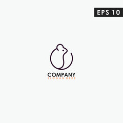 Line Mouse Modern Logo Design Isolated In Shape Colour Vector Template Illustration