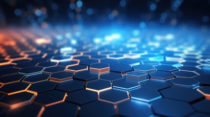 Naklejka premium 3D abstract technological sense three-dimensional background, hexagonal background