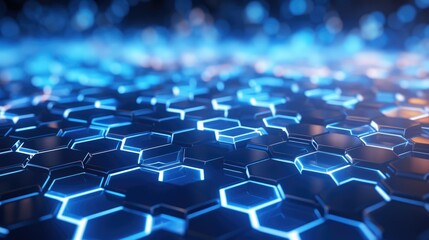 Obraz premium 3D abstract technological sense three-dimensional background, hexagonal background