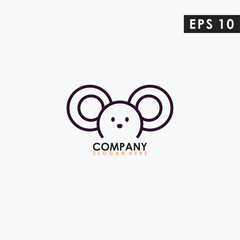 Line Mouse Modern Logo Design Isolated In Shape Colour Vector Template Illustration