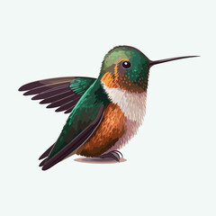 Fototapeta premium vector cute hummingbird cartoon style