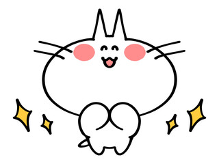 手を合わせるにゃんこイラスト素材