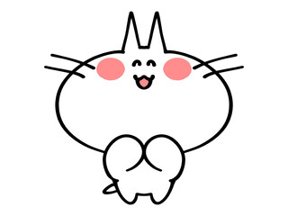 手を合わせるにゃんこイラスト素材