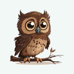 Obraz premium vector cute owl cartoon style