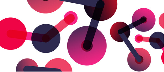 Abstract background. Round dots connected by lines. Trendy techno business template for wallpaper, banner, background or landing