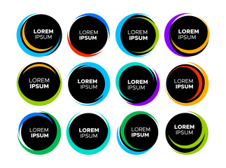 Colorful modern swoosh abstract circle border