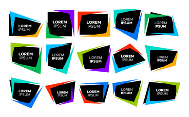 Colorful line abstract square border design