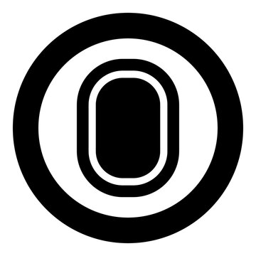 recommend clip art: Illuminator of aircraft airplane window airliner porthole plane interior icon in circle round black color vector illustration image solid outline style