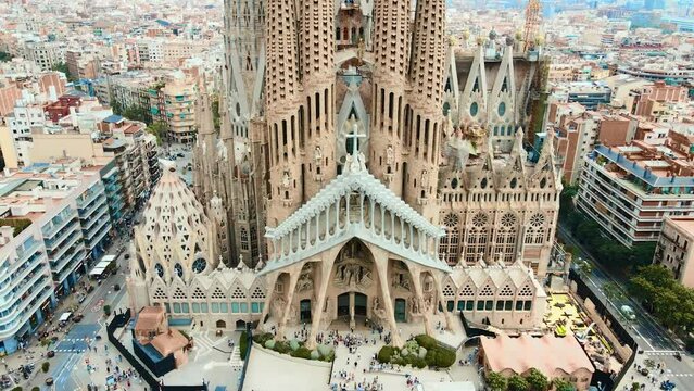 Flight over the city of Barcelona