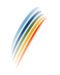 A vibrant and playful design featuring rainbow-color lines arranged in a dynamic composition, perfect for adding a pop of color to any project