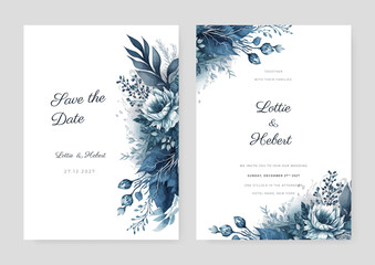 Luxury wedding invitation card background with golden line art flower and botanical leaves, Organic shapes, Watercolor. Abstract art background vector design for wedding and vip cover template.