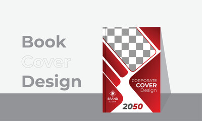 Gradient cover design with Red corporate color. Business book design can be use for poster, banner. Annual report cover. Geometric abstract background. Brochure, flyer template layout, vector leaflet.