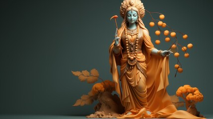 Happy Janmashtami Bacakground, Lord Krishna Religious Hidu Festival Celebration. Generative Ai