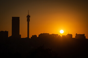 Fototapeta premium Johannesburg Silhouette Sunset
