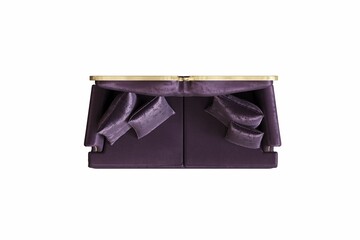 sofa isolated on white background, interior furniture, 3D illustration, cg render