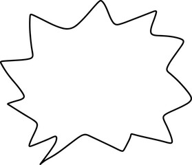Speech bubble doodle simple geometry form.