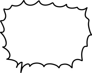 Speech bubble doodle simple geometry form.