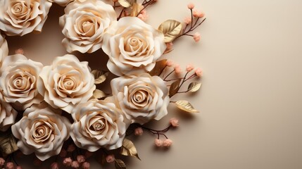 Obraz na płótnie Canvas Roses background copyspace concept