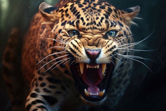 A ferocious leopard symbol of the Greece empire Daniel Biblical prophecies Generative AI Illustration