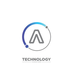 Letter A Technology Business Logo Template