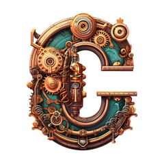 Steampun Style Alphabet Cliparts with generative AI
