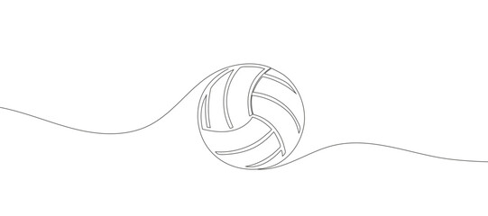 Volleyball, volleyball is drawn in one line. ball continuous line drawing. Vector illustration