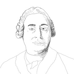 Realistic illustration of the Scottish philosopher David Hume