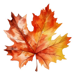 Beautiful Fall Autumn Leaves Watercolor Clip Art, Fall Autumn Leaf Watercolor Illustration, Fall Autumn Sublimation Design