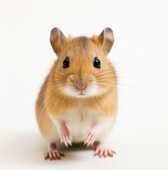 Cute little gerbil on white background