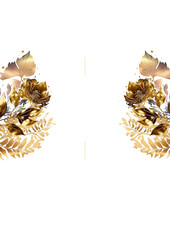 Obraz premium Elegant Wedding floral golden invitation card save the date design with dry flowers