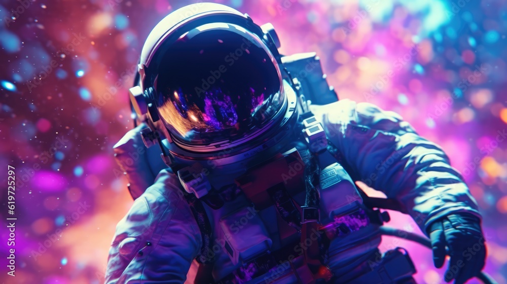 Poster astronaut exploring deep space