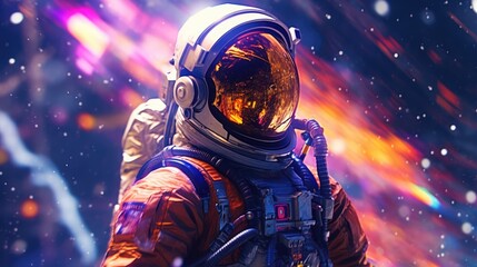 Astronaut exploring deep space