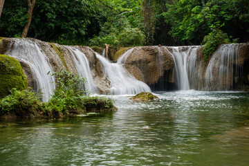 Chet Sao Noi waterfall in Khao Yai National Park, Saraburi province, Thailand. - 619725269