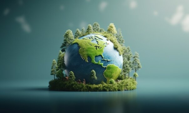 Save the World Concept, Environmental Protection, Earth Day, Environment Day. Generative Ai