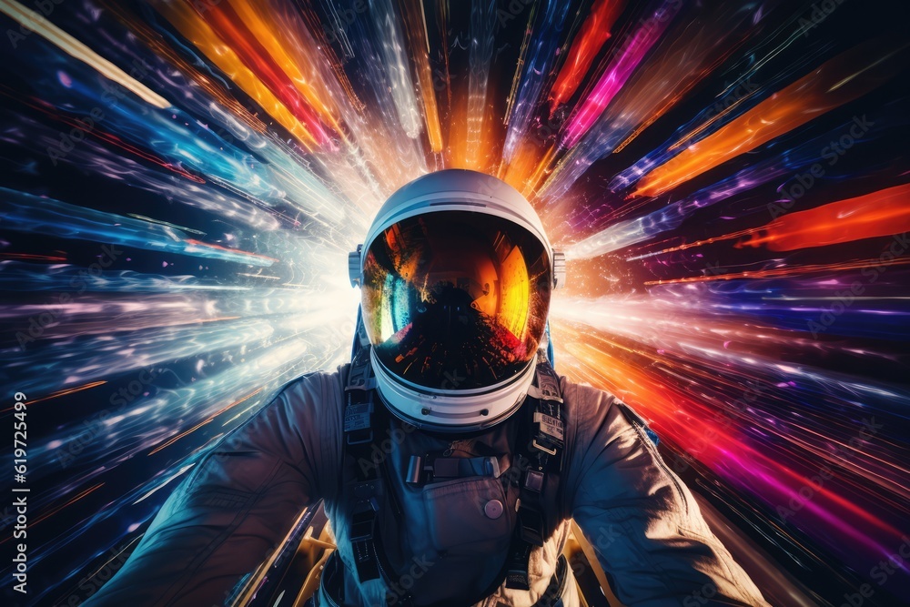 Wall mural astronaut exploring deep space