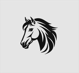Obraz na płótnie Canvas horse head logo simple and modern design, horse animal icon vector template
