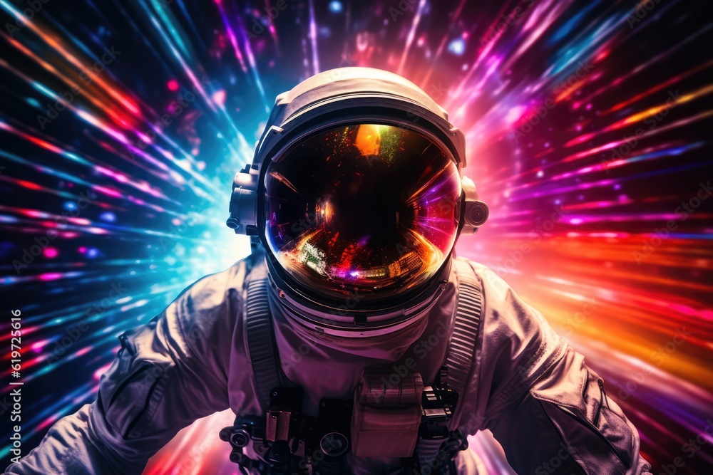 Poster astronaut exploring deep space