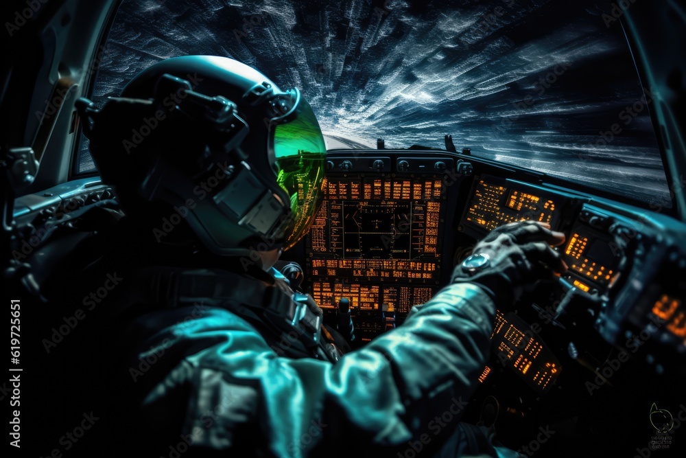 Poster astronaut exploring deep space