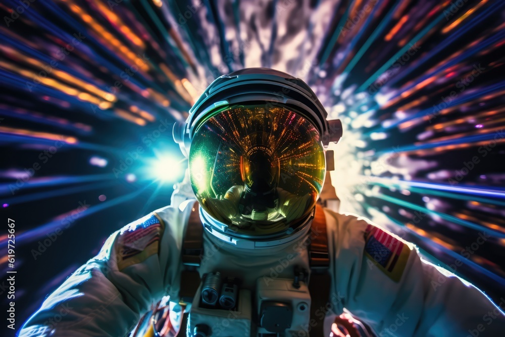 Wall mural astronaut exploring deep space