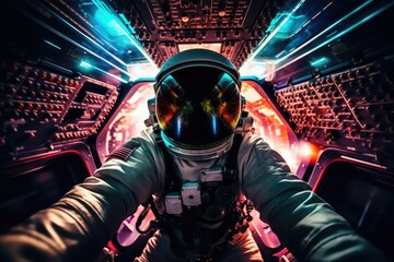 Astronaut exploring deep space