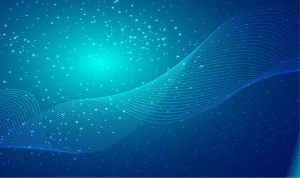Modern blue gradient abstract vector long wide banner background