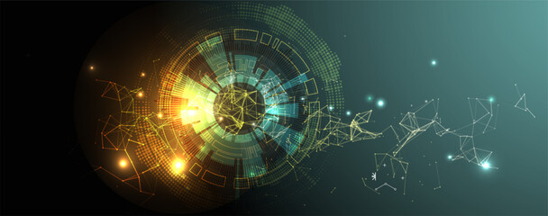 Abstract technology background with plexus effect.