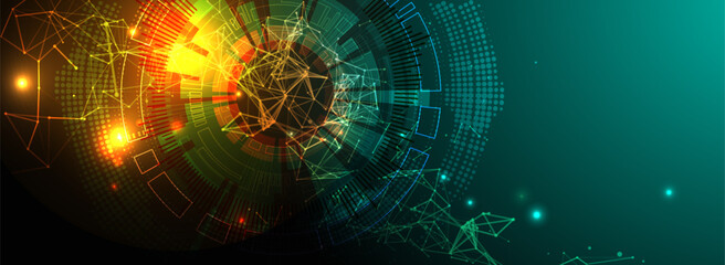 Abstract technology background with plexus effect.